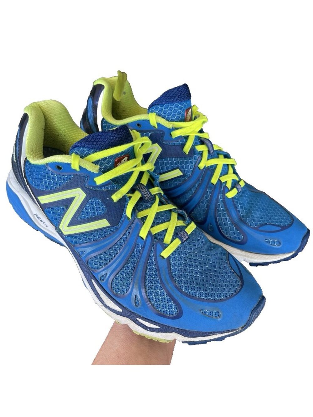 New Balance Men's Size 8 M890v3 Blue/Yellow Running Shoe Made‎ in USA Sneakers